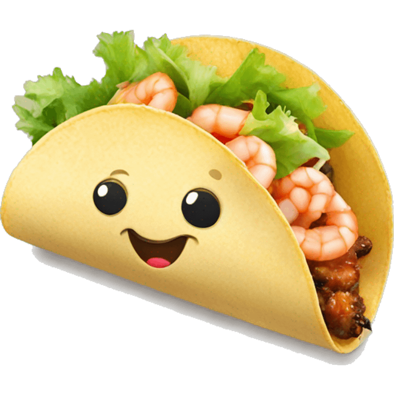 Shrimp taco with beer emoji