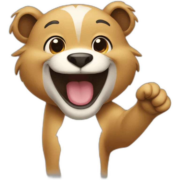 smiling animal waving emoji