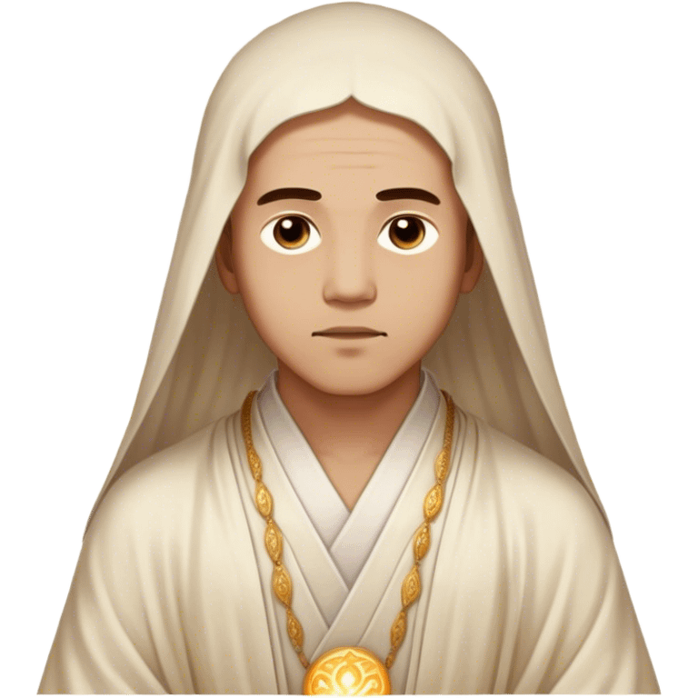 Cinematic Realistic Rumi Portrait Emoji, depicted as a mystical poet with soulful eyes and flowing traditional robes, rendered with delicate textures and ethereal soft lighting that captures his transcendent spiritual wisdom. emoji