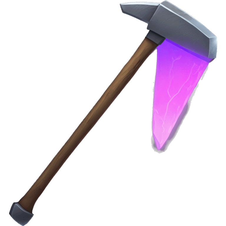 mining pickaxe with glowing neon elements emoji