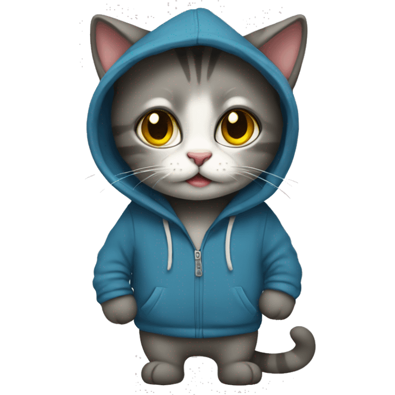 Cat wearing a hoody  emoji