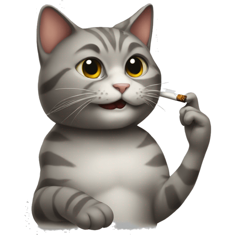 cat smoking emoji