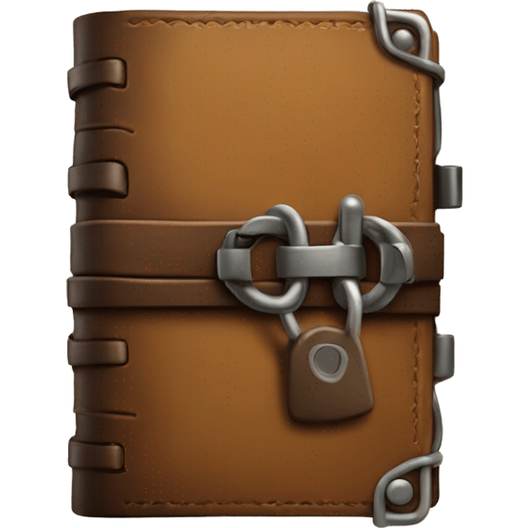 leather bound locked journal emoji