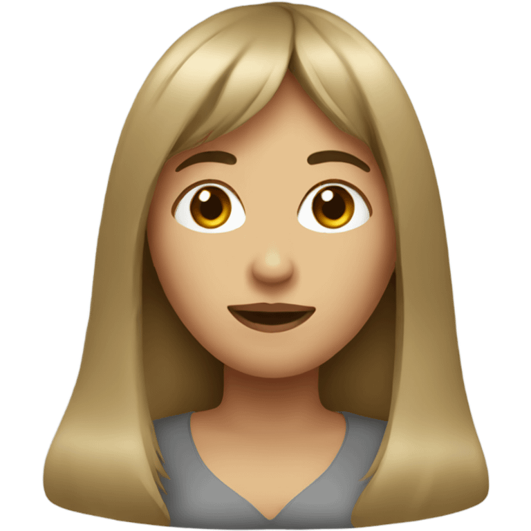 a woman with long hair with bangs emoji