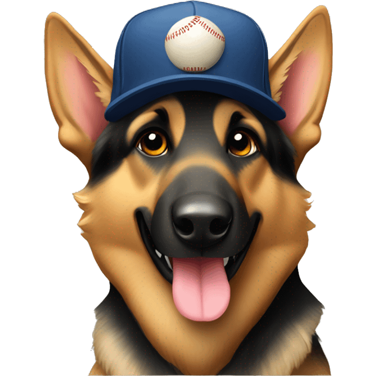 German shepherd with baseball hat  emoji