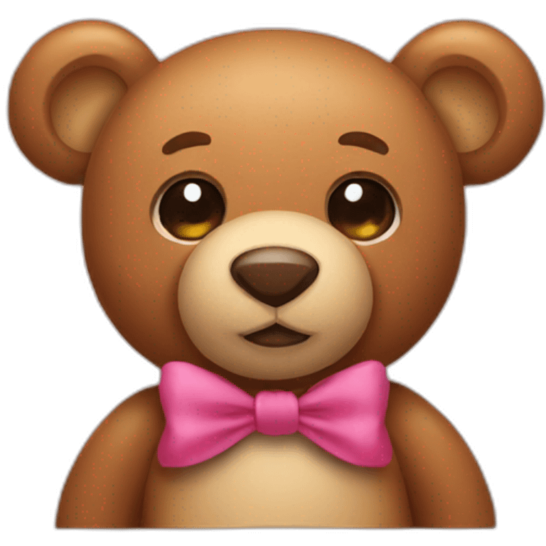 Teddy bear with bow  emoji