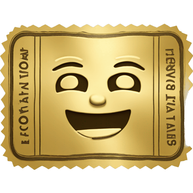 A golden ticket with ‘Pat Cohans’ engraved on the bottom of it  emoji