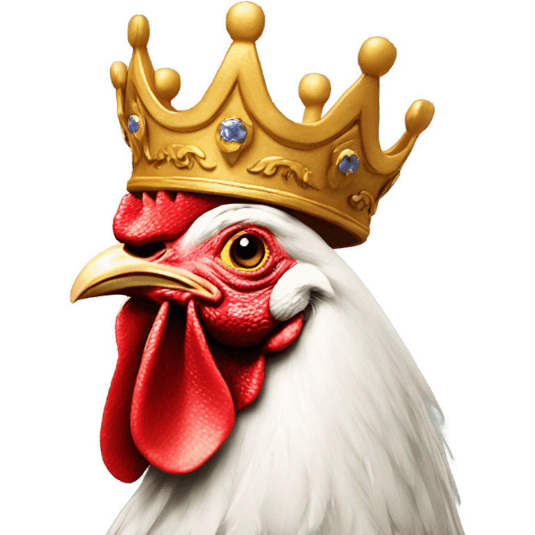 rooster with king's crown emoji