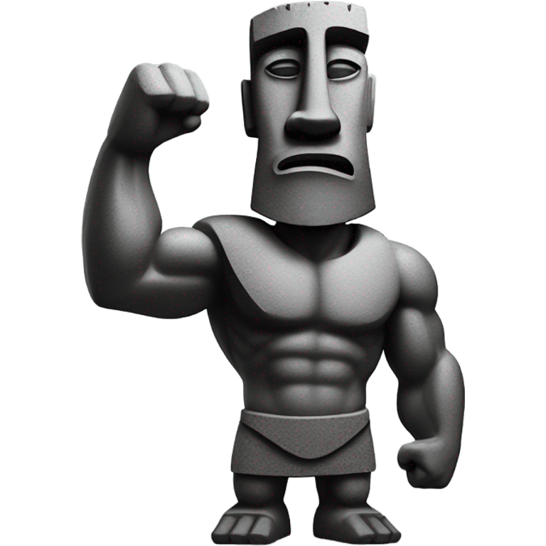 MOAI FLEXING MUSCLE emoji