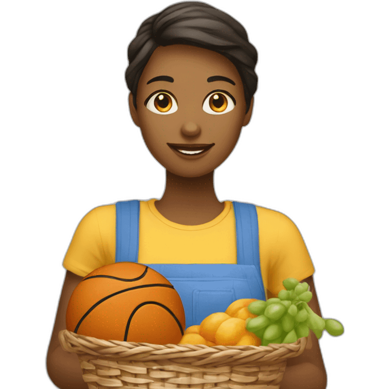 Fille qui met un panier de basket emoji