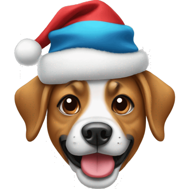 dog with christmas hat emoji