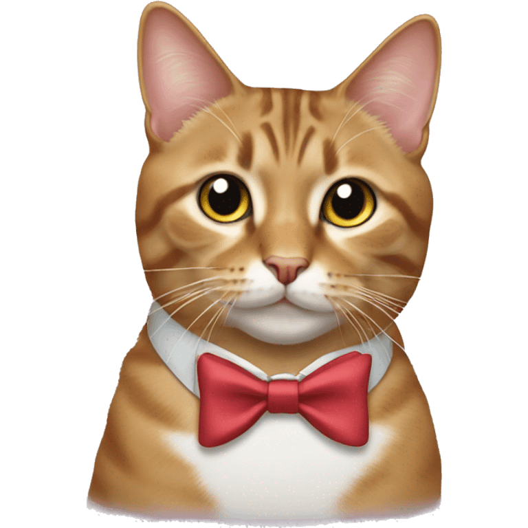 tabby cat wearing a bow tie emoji