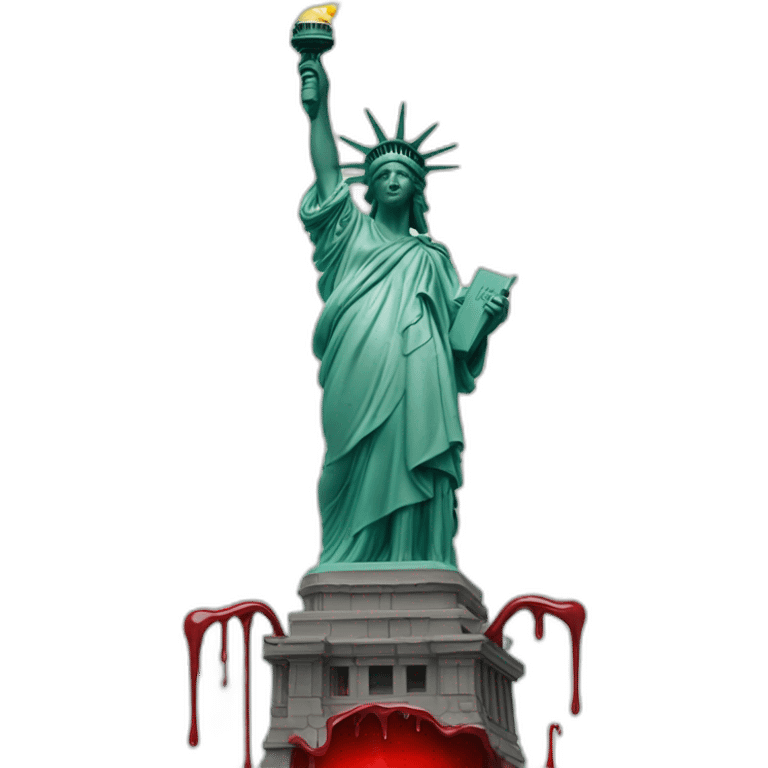 statue of liberty holding a drop of blood emoji