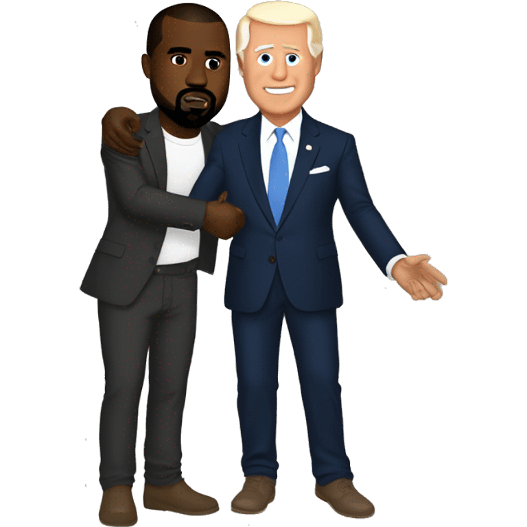 Kanye west holding Joe bidens hand emoji