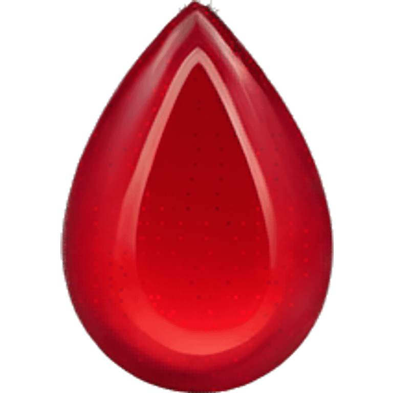 red teardrop necklace shiny with platinum chain on a surface emoji