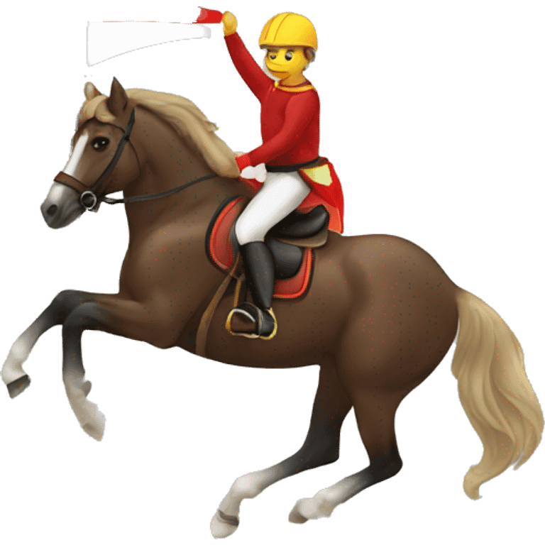 horse riding flag emoji