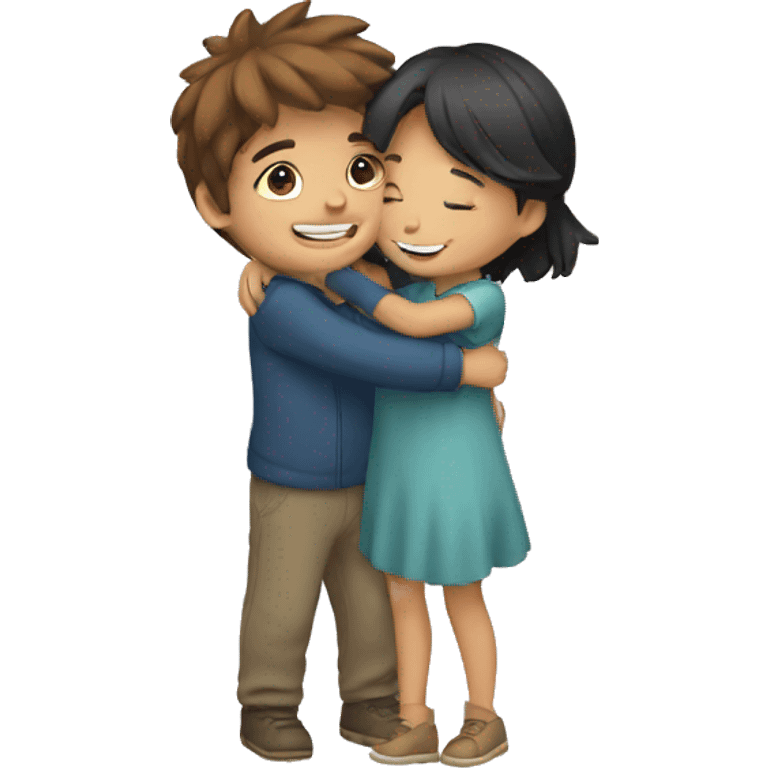 girl and boy hugging emoji