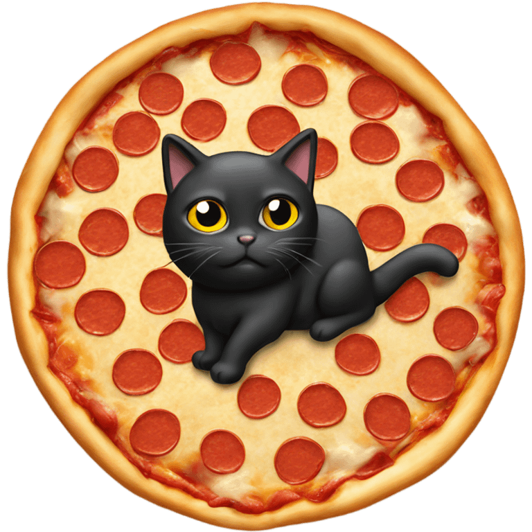 Black cat pizza emoji