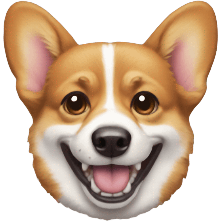 Mean corgi with teeth emoji