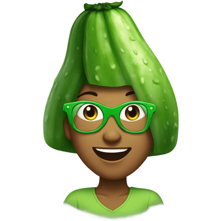 Cool cucumber female emoji