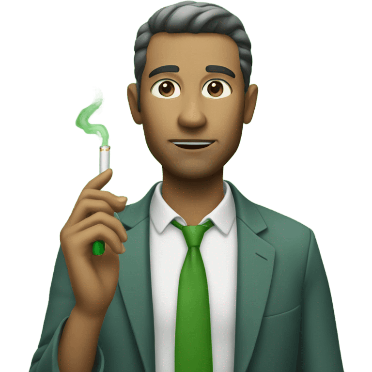 Man with a green cigarette  emoji