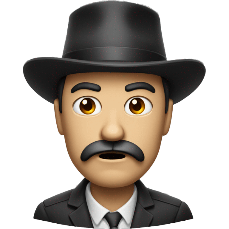 angry man with small black mustache and hat  emoji