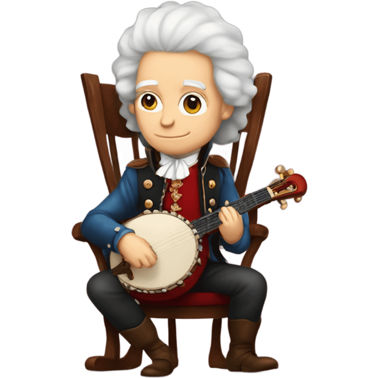 Antonio Vivaldi Red wig older chibi sitting chair banjo emoji