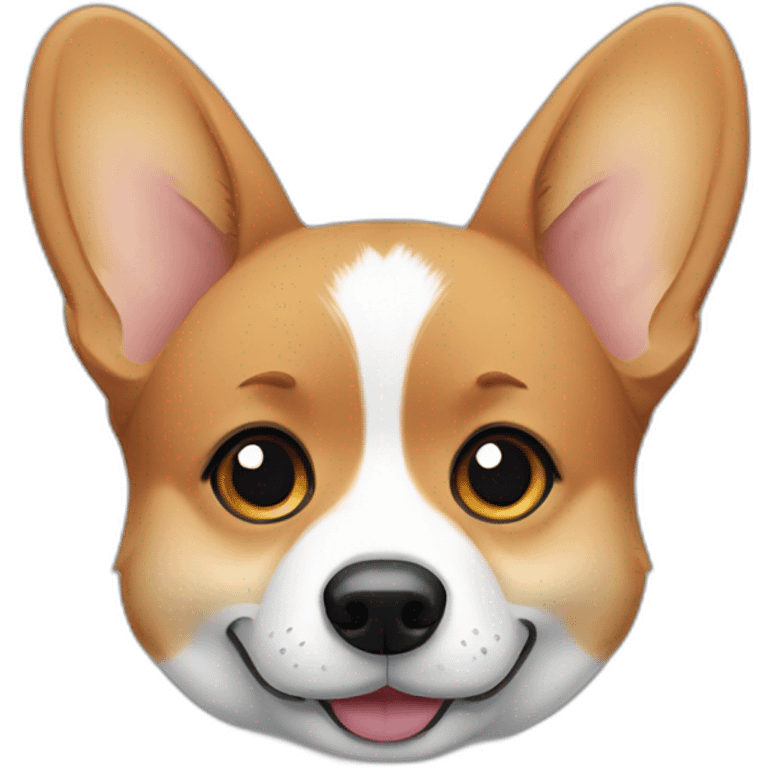 black and tan corgi face with tears emoji