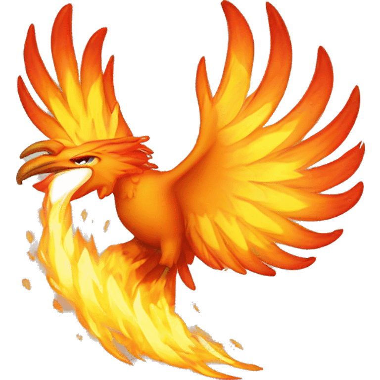 Bright fire phoenix bird  emoji