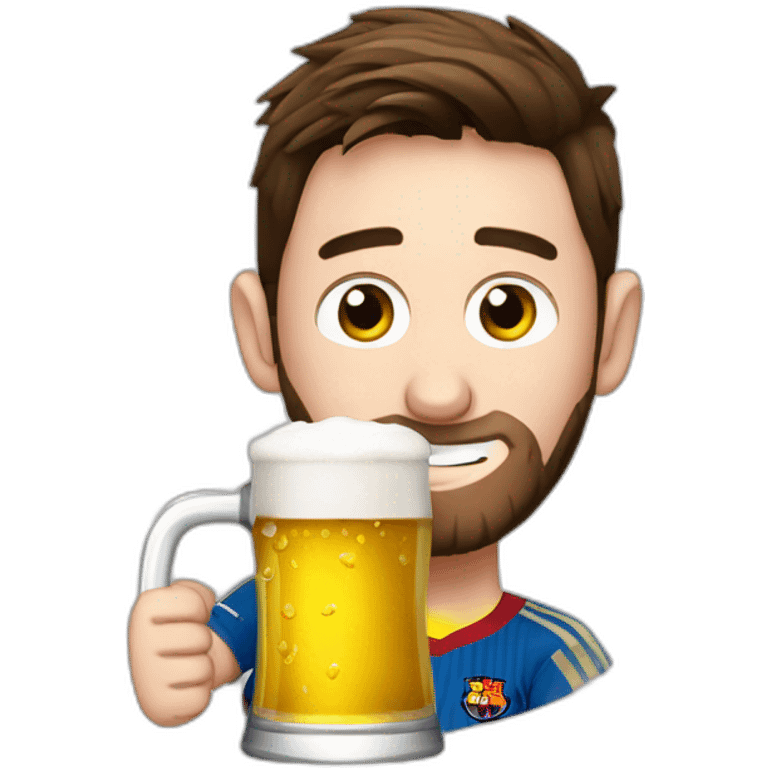 Messi dring a beer emoji