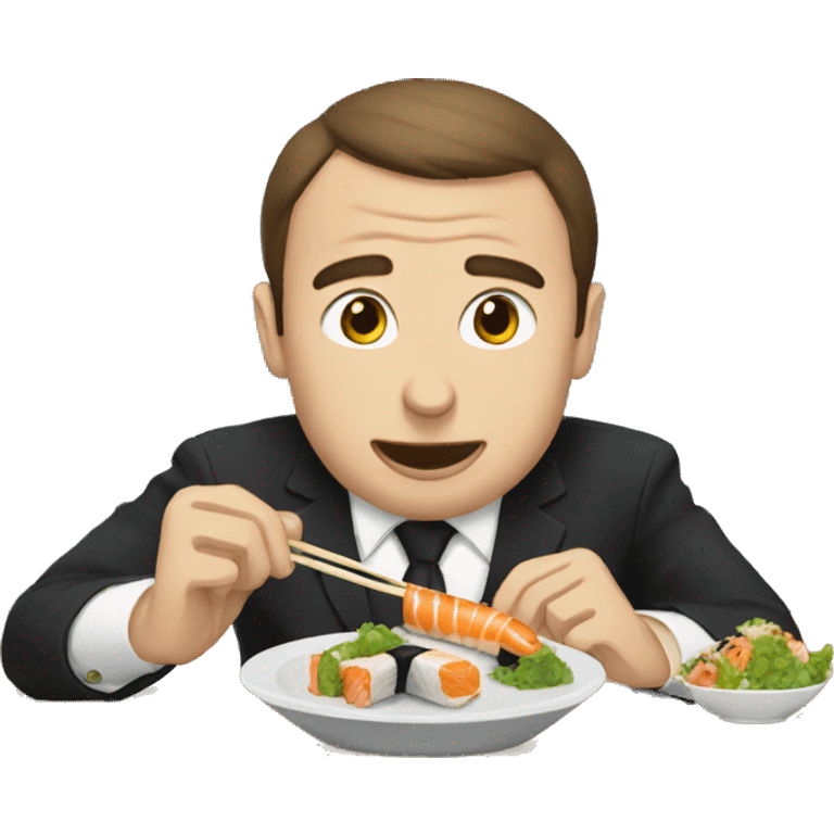 macron eating shushi  emoji