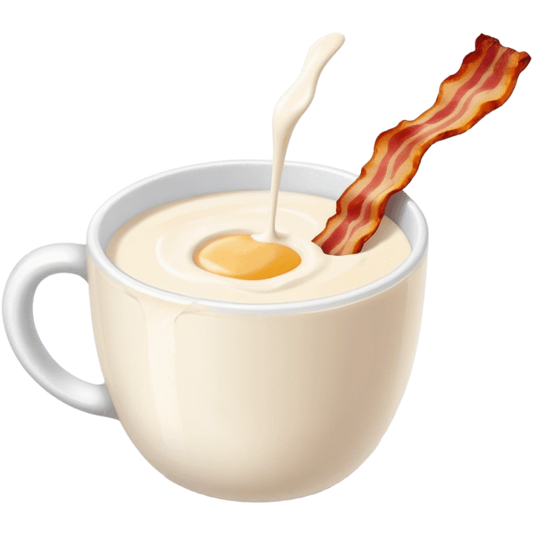 Bacon dip in cup of milk emoji