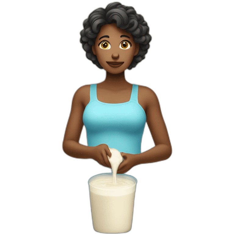 Femme qui boit du lait emoji