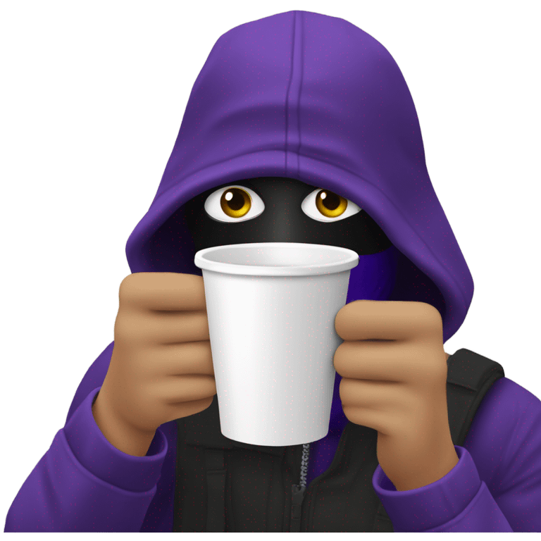 bank robber drinking purple sprite  emoji