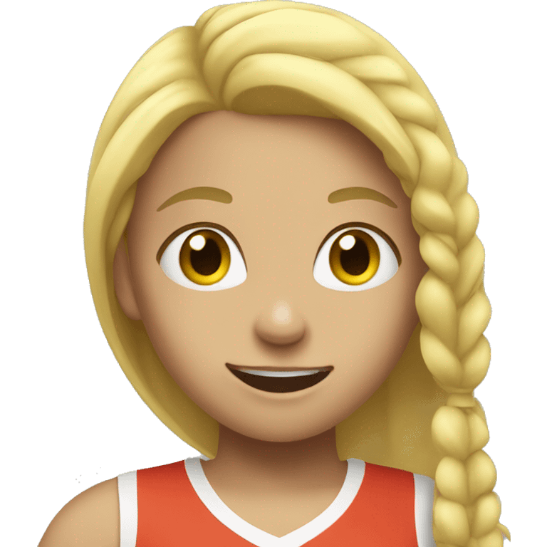 a girl with blonde hair playing in tennis emoji