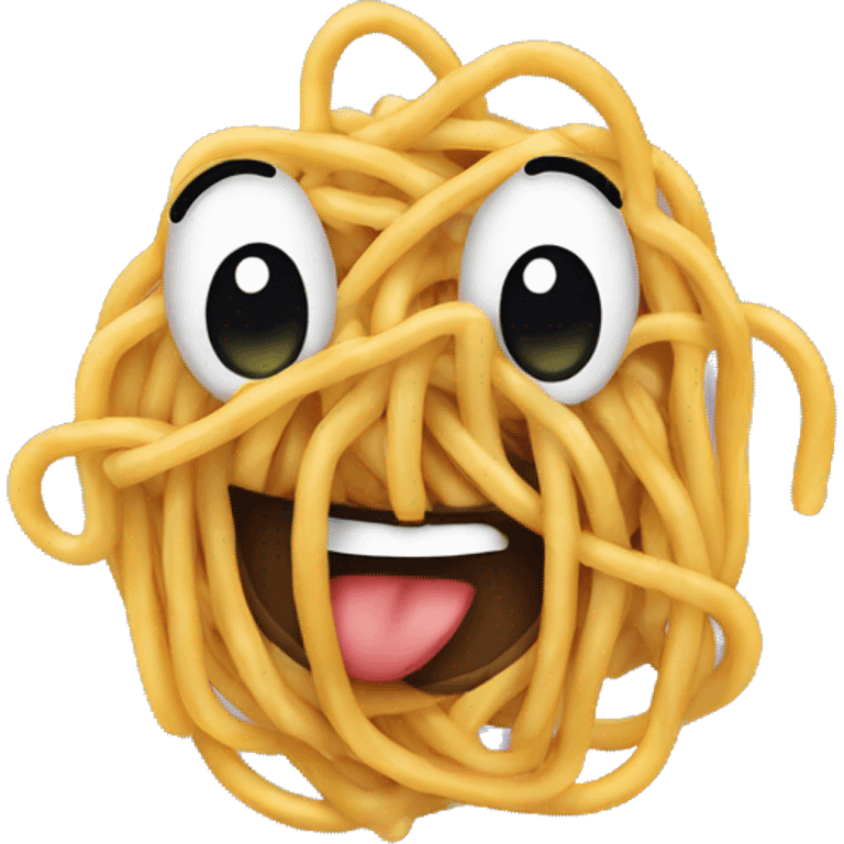 smiley with spaghetti mouth emoji