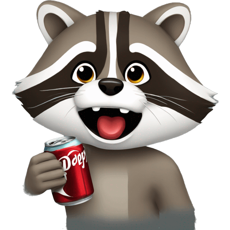 raccoon drinking dr pepper emoji