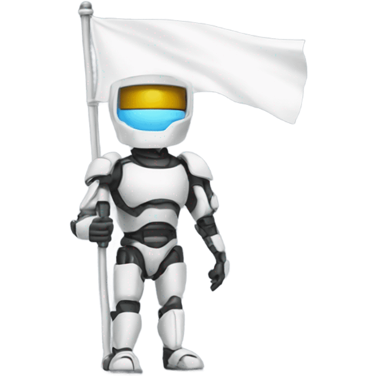 Cyborg with white flag emoji