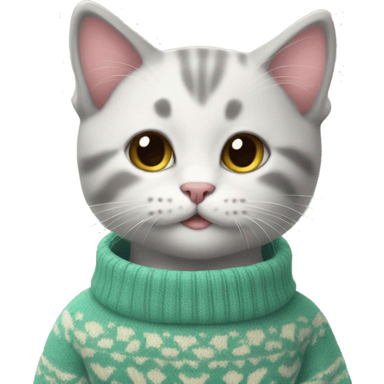 Kitten wearing a cute sweater emoji