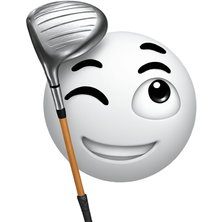 Happy face with golf club emoji