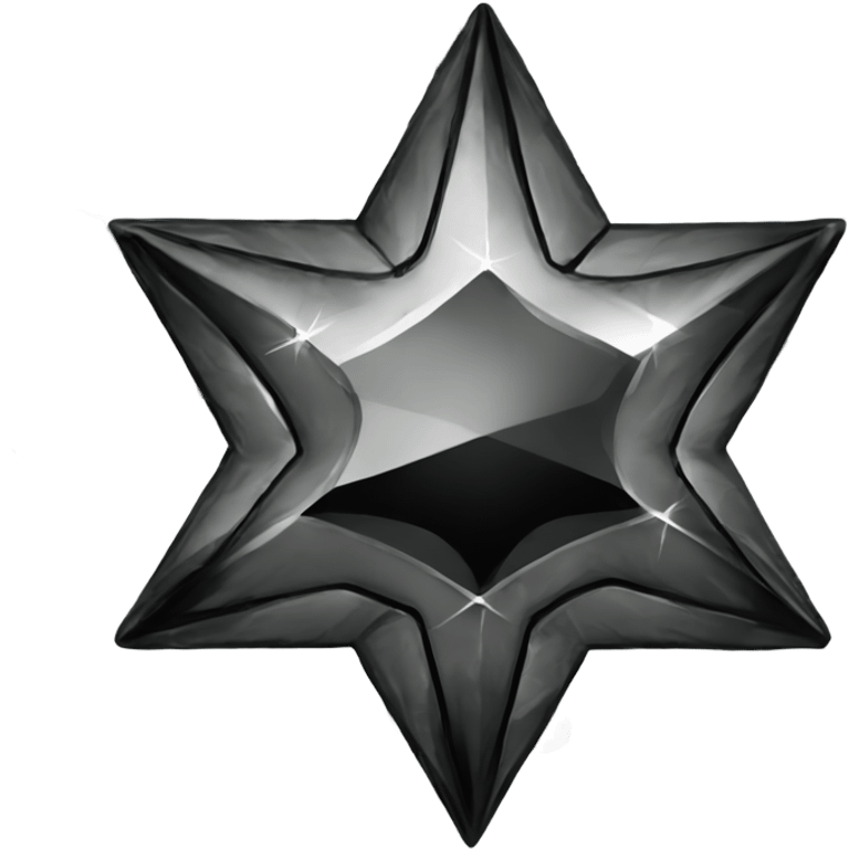 black diamond chrome four-point star diamond dark emoji