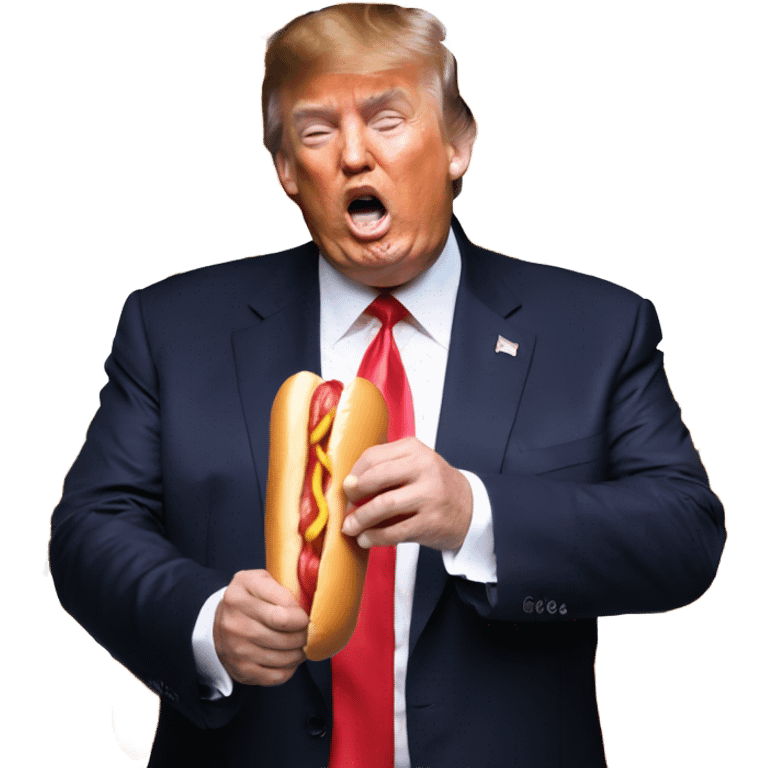 Donald trump eating a hot dog emoji