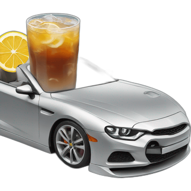 Car with drink emoji