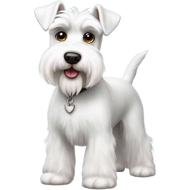 Fluffy white mini schnauzer emoji