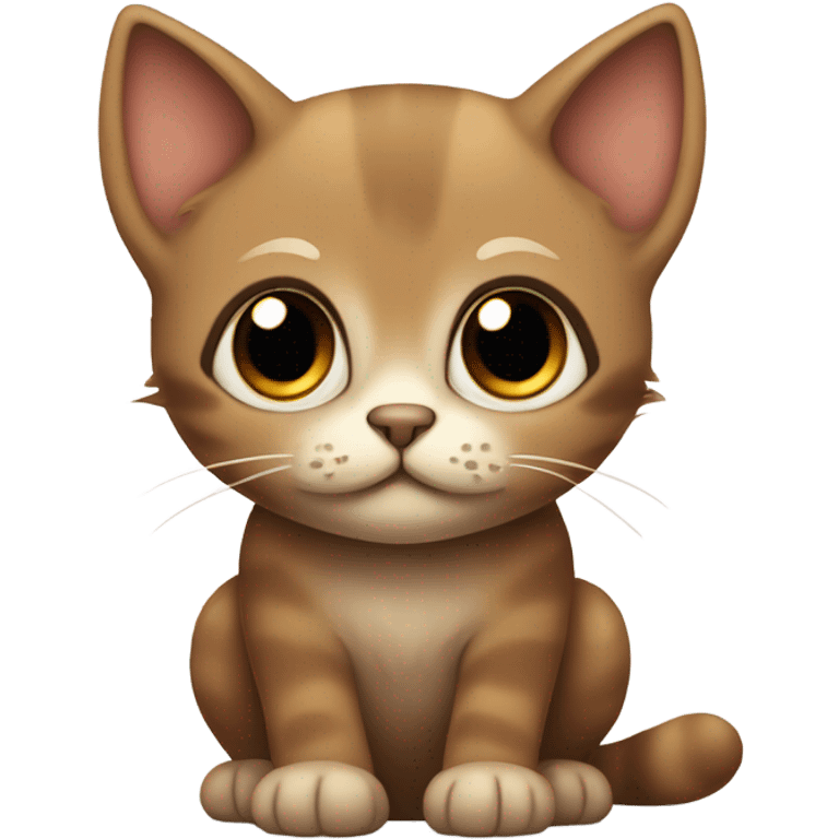 Brown sad realistic kitten emoji