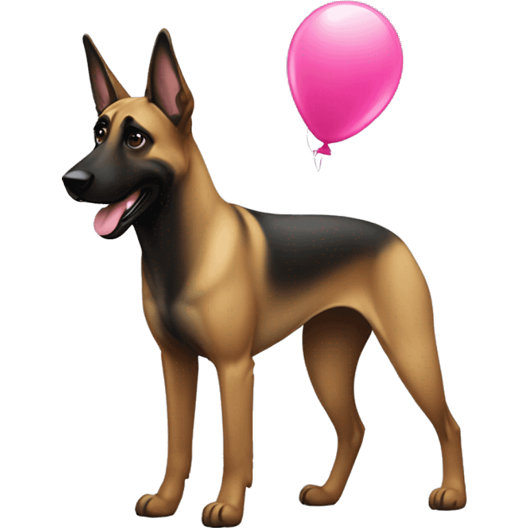 malinois with baloon emoji