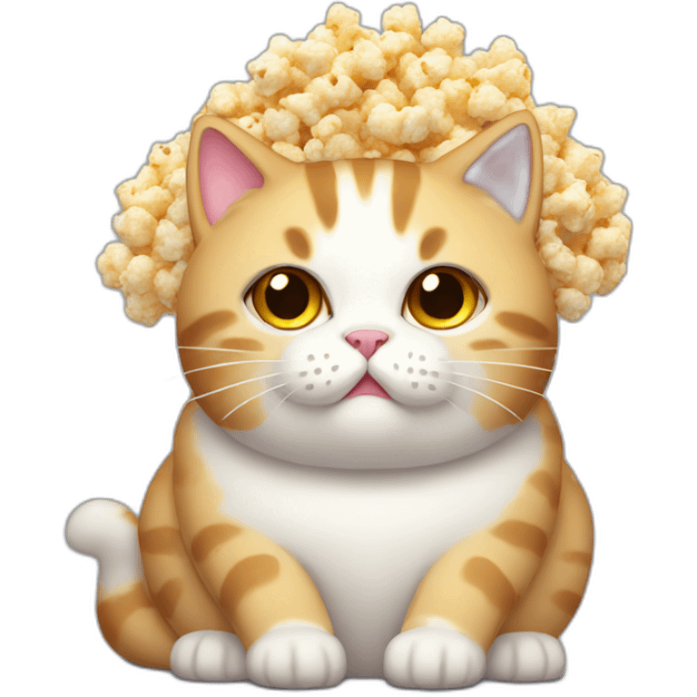 Fat popcorn cat emoji