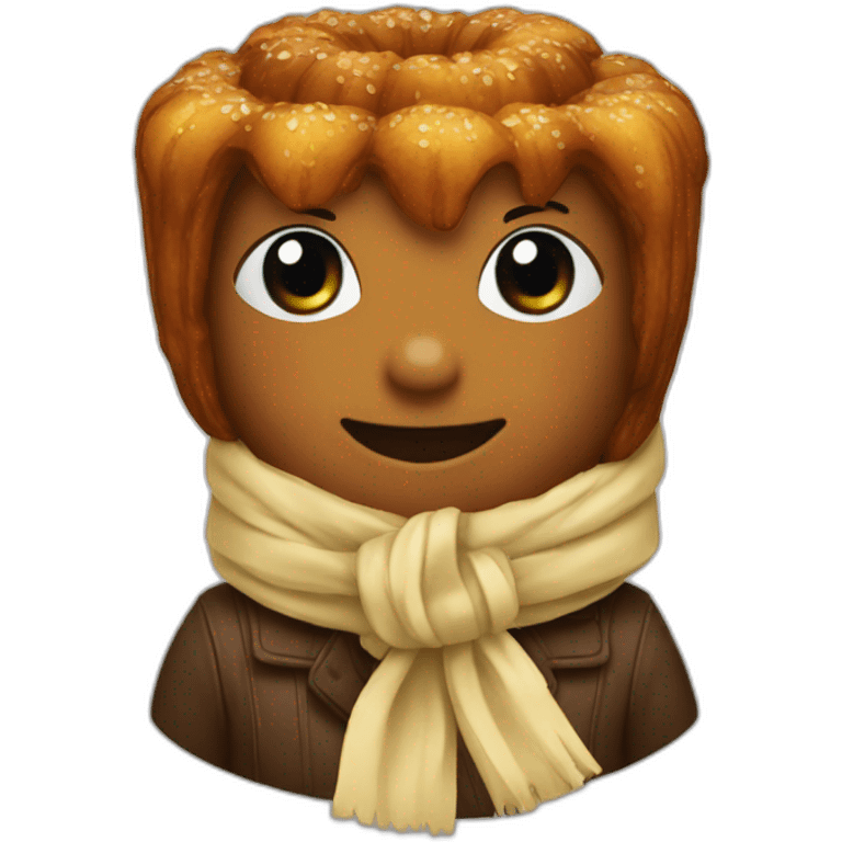 a cannelé with a scarf emoji