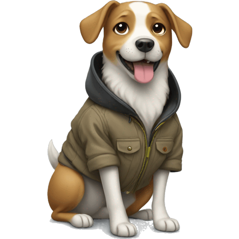 dog wearing a jacket emoji