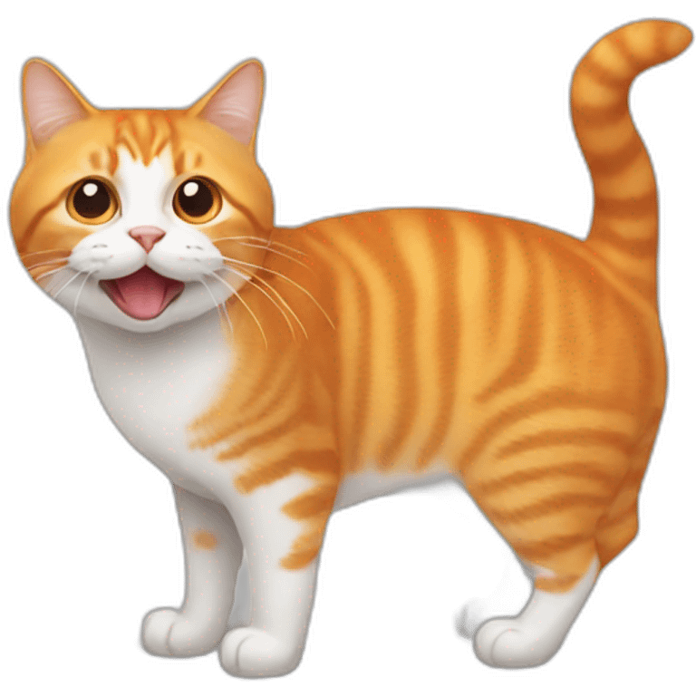 Chat qui mange orange emoji